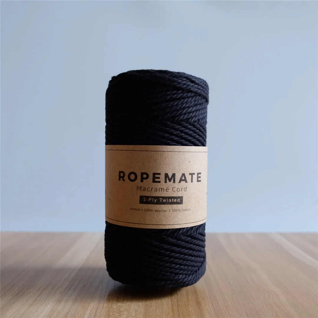 3MM MACRAME ROPE - BLACK