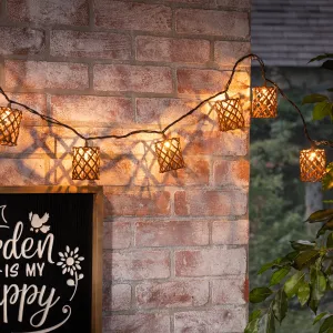 6 ft. Decorative Rattan Cylinder Patio String Light