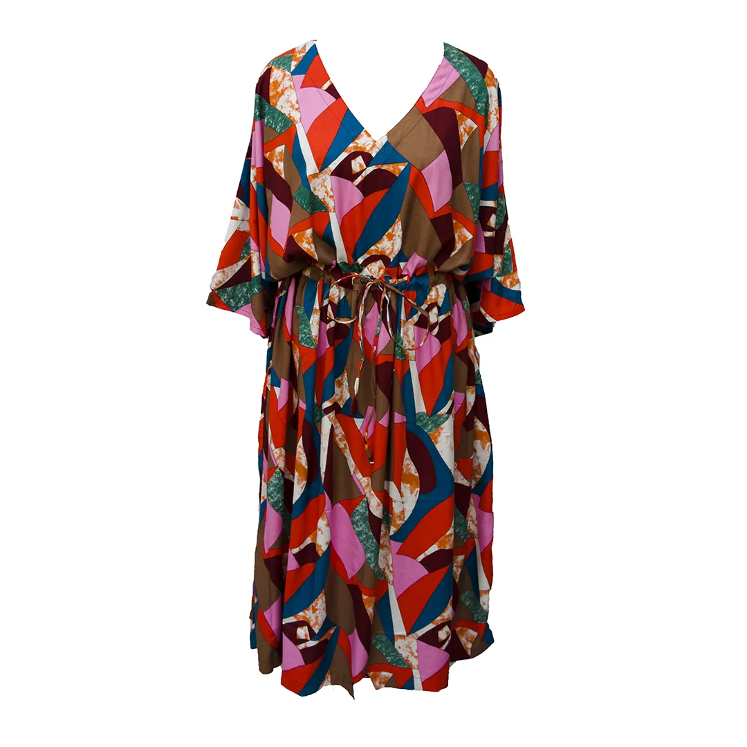 Abstract Viscose Maxi Dress UK Size 18-32 M140