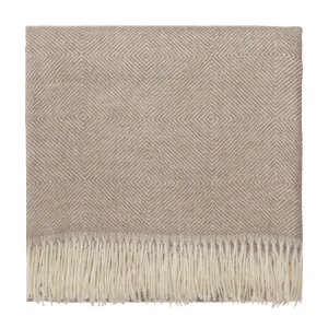 Alanga Alpaca Blanket [Light brown & Off-white]