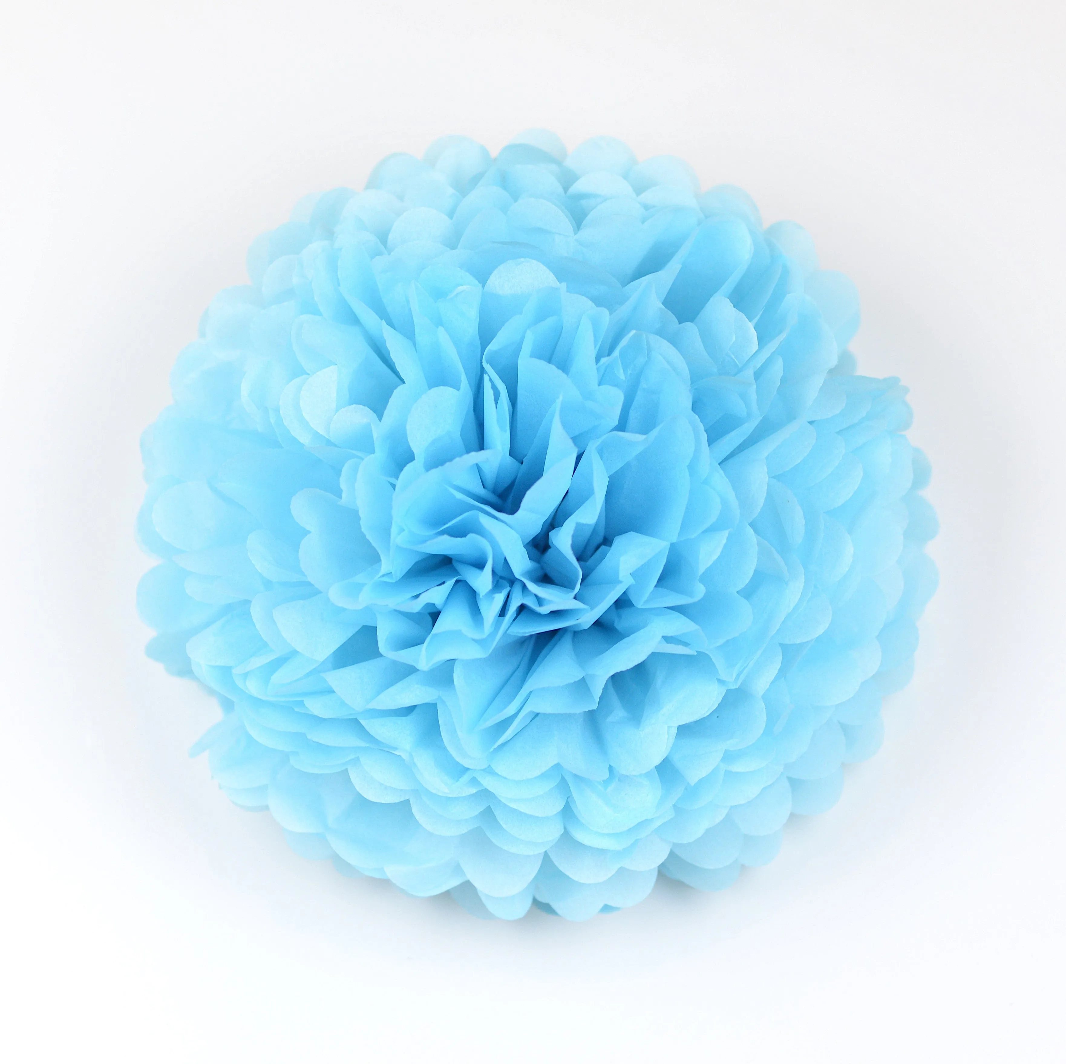 All blue tissue paper  pom poms party set