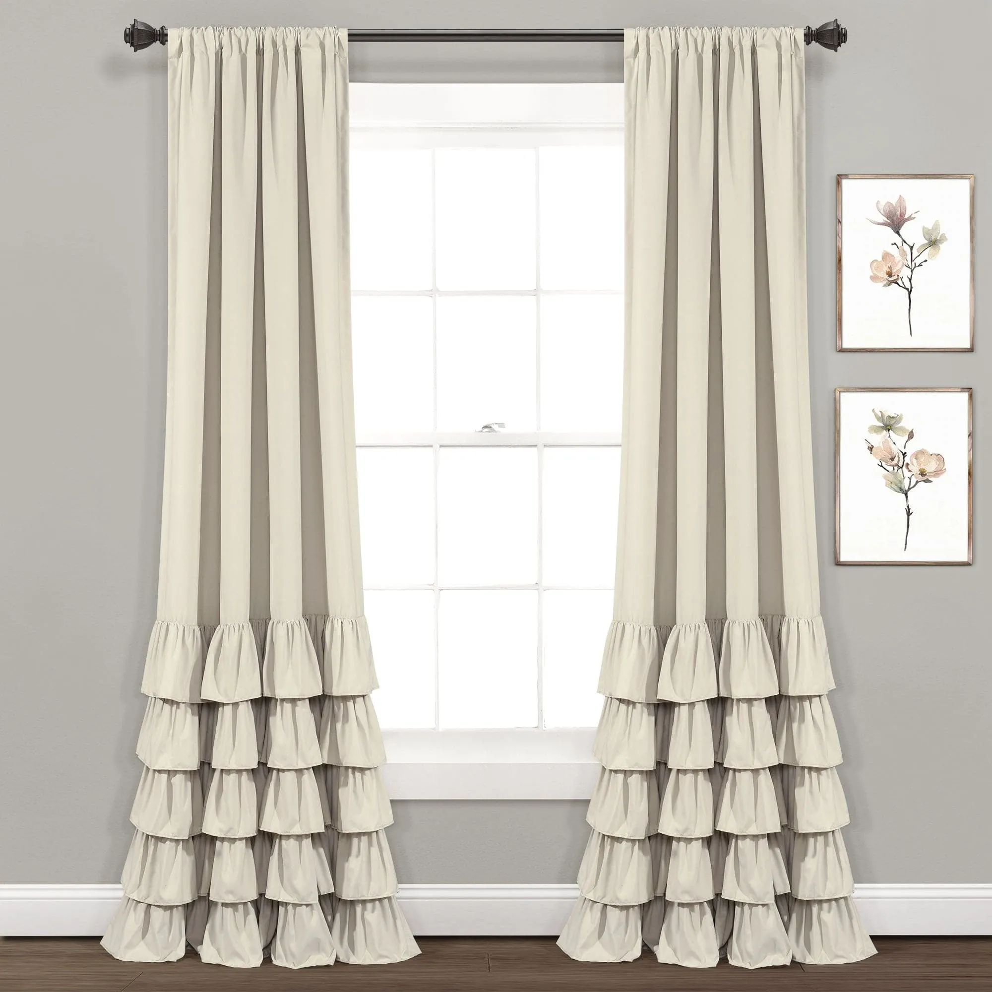 Allison Ruffle Window Curtain Panel Set