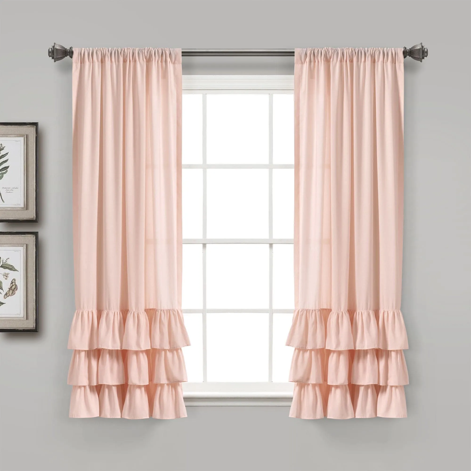 Allison Ruffle Window Curtain Panel Set