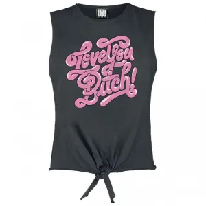 Amplified Womens/Ladies Love You Bitch Lizzo Front Tie Tank Top