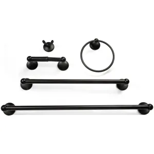 Bathroom Hardware Accessory Set Includes 24'' Towel Bar, Toilet Paper Holder, Hand