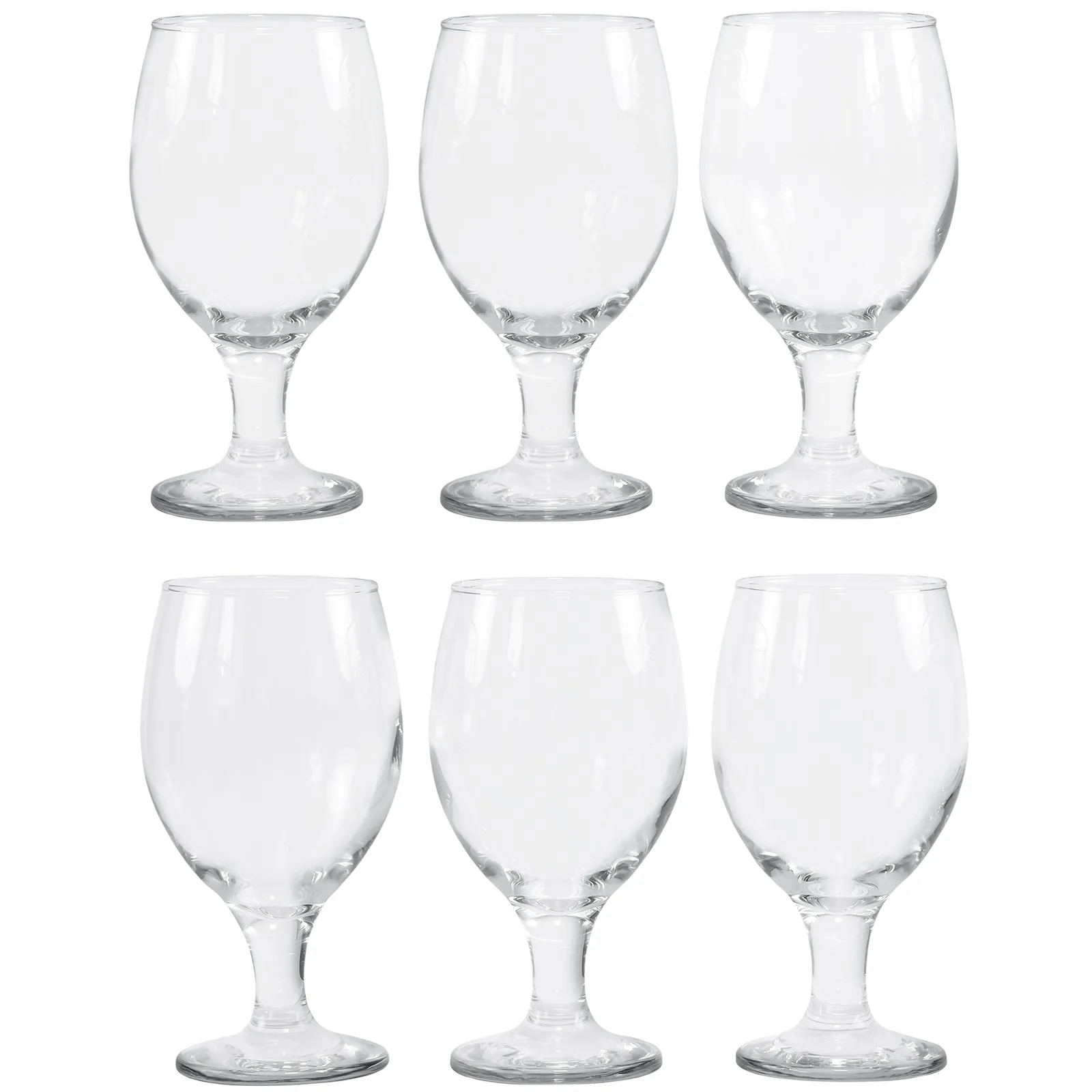 Belluno Classic Clear Glasses for Water, Juice, Liquor - Wine Goblets - Set of 6 (13.5 Ounces)