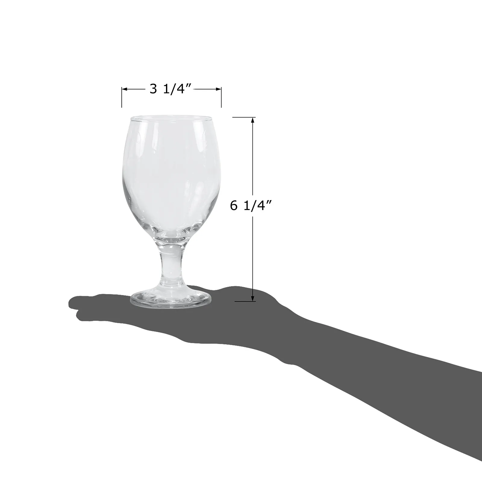 Belluno Classic Clear Glasses for Water, Juice, Liquor - Wine Goblets - Set of 6 (13.5 Ounces)