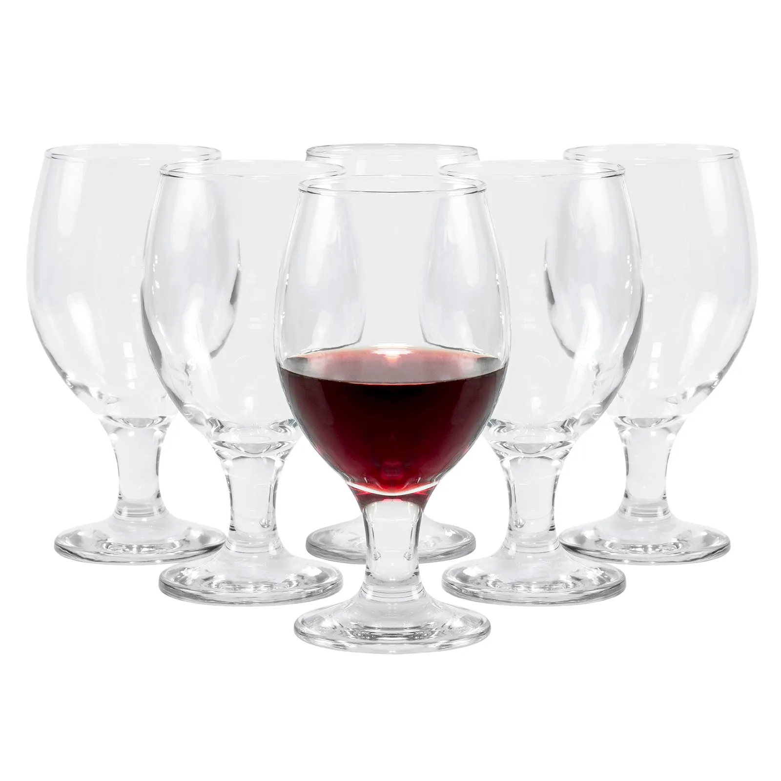 Belluno Classic Clear Glasses for Water, Juice, Liquor - Wine Goblets - Set of 6 (13.5 Ounces)