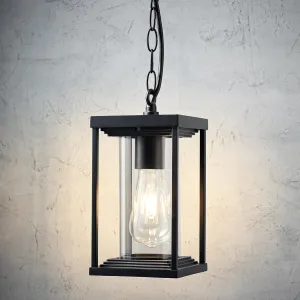 Black Lantern Outdoor Pendant Light