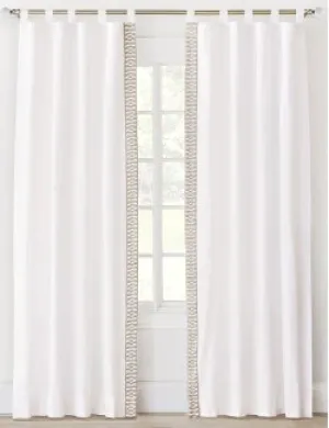 Bordered Beach House Cotton Curtain Panels