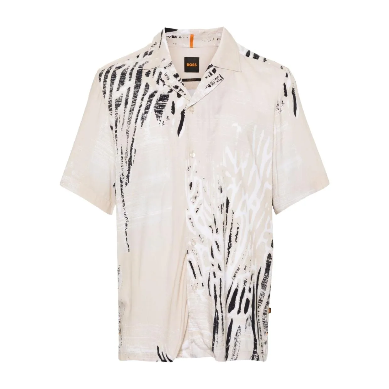 BOSS Rayer Printed Twill Beige Shirt