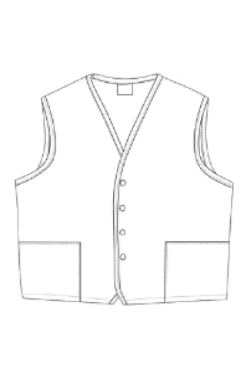 Brown 4-Button Unisex Vest with 2 Pockets