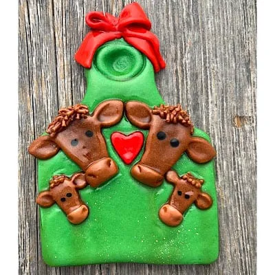 Brown Cow Moo-rry Christmas Ornament