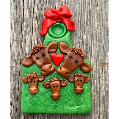 Brown Cow Moo-rry Christmas Ornament