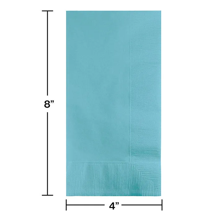 Bulk Pack of 100 Pastel Blue Dinner Napkins 2Ply 1/8Fld