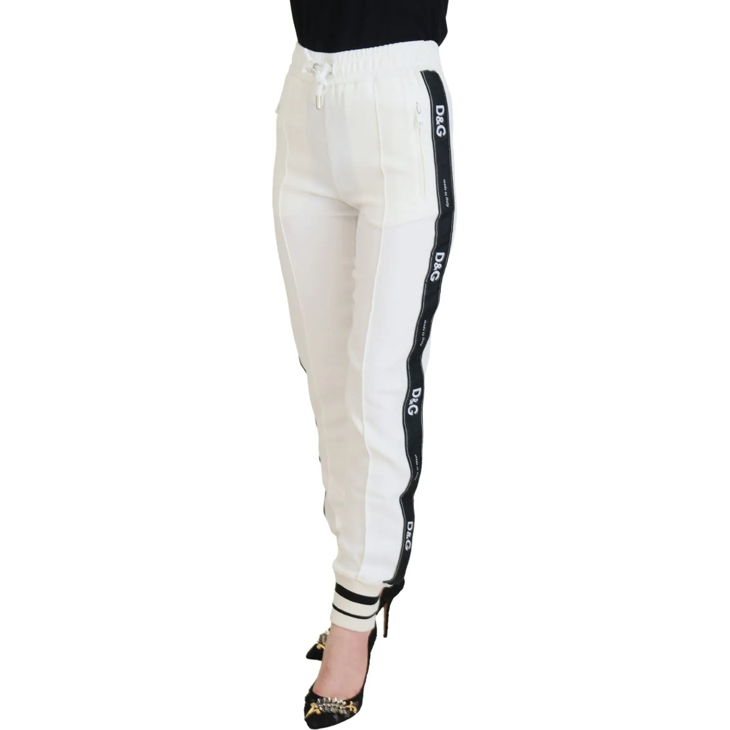 Dolce & Gabbana Chic White Jogger Pants for Elevated Comfort