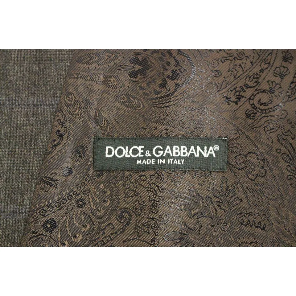 Dolce & Gabbana Elegant Checkered Wool Dress Vest