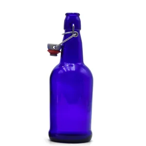 EZ Cap Swing Top Beer Bottles - 16 oz. Cobalt Blue, case of 12