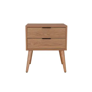 Fletcher Modern Nightstand with Geometric Design and Faux Wood Finish