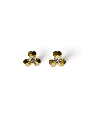 FLOWER DESIGN WITH ZICRON STONE EARRINGS