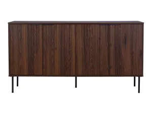 Fluted Walnut Sideboard Cabinet