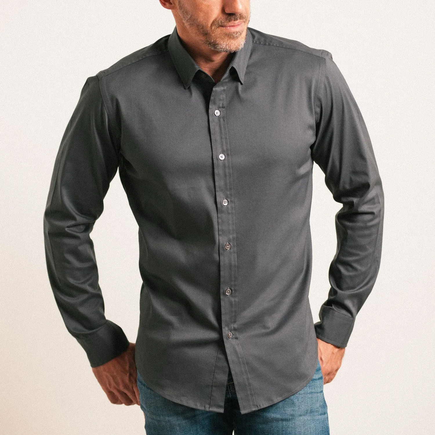 Focul - Slate Gray Zero Shirt With White Line Detail