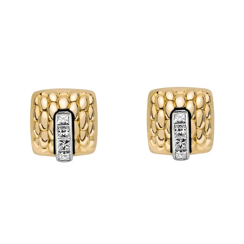 FP Vendome 18ct Yellow White Gold Diamond Stud Earrings