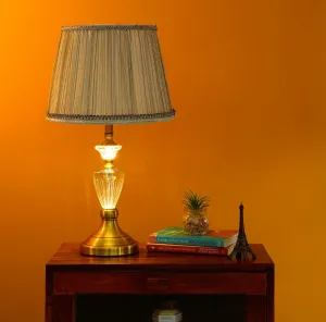 Grey Harmony Vase Shaped Table Lamp – Modern Classic with Golden Base