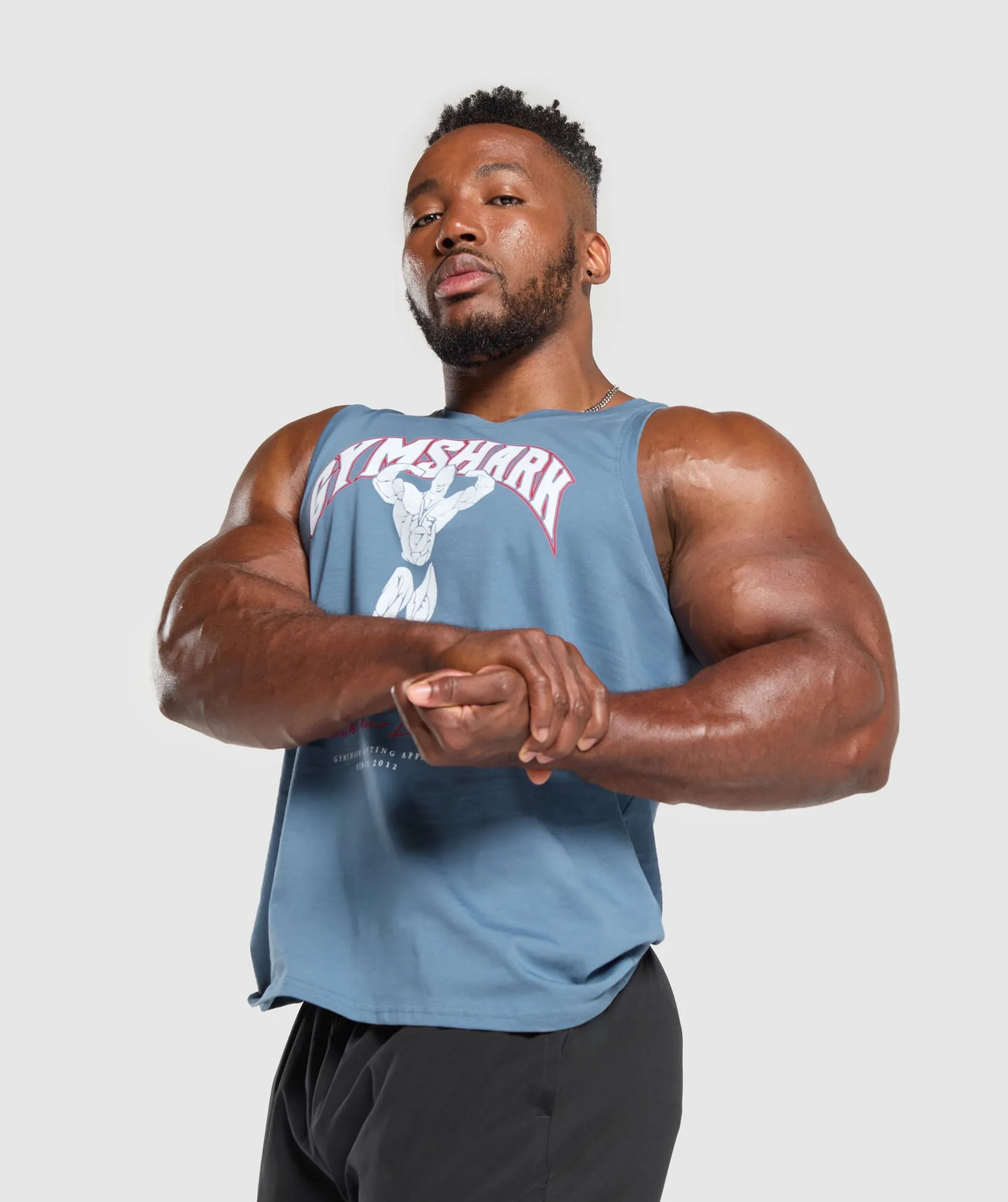 Gymshark Build Your Legacy Graphic Tank - Faded Blue