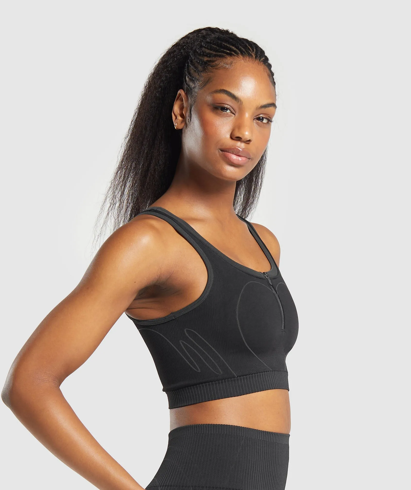 Gymshark Contour Heart Seamless Tank - Black/Asphalt Grey