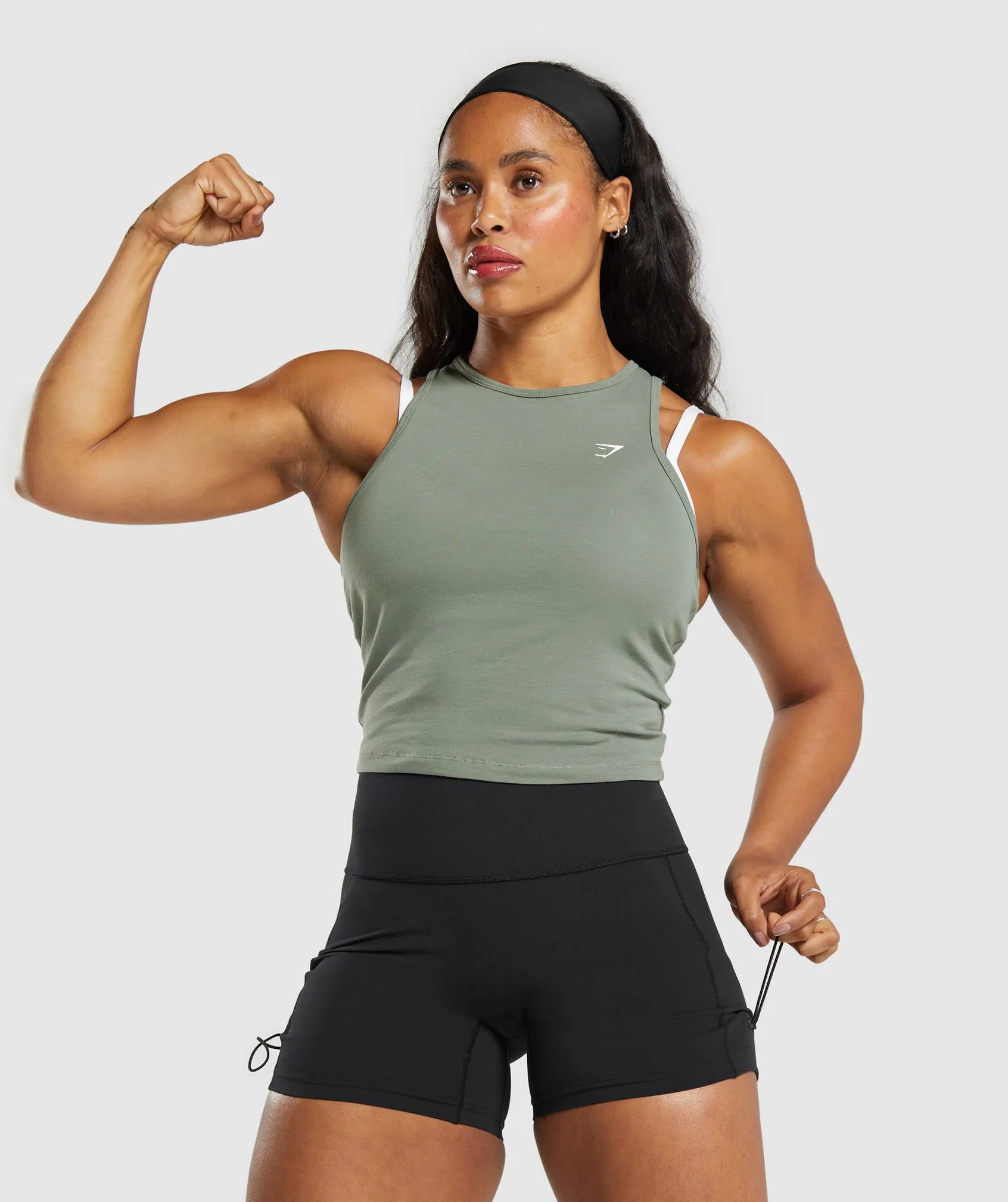 Gymshark Essential Cotton Midi Tank - Unit Green