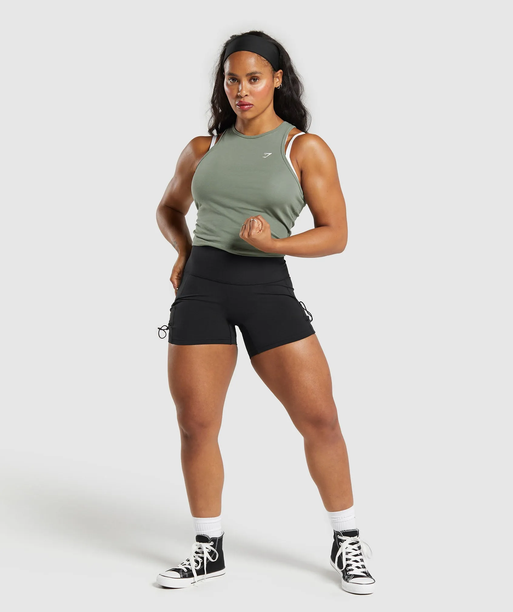 Gymshark Essential Cotton Midi Tank - Unit Green