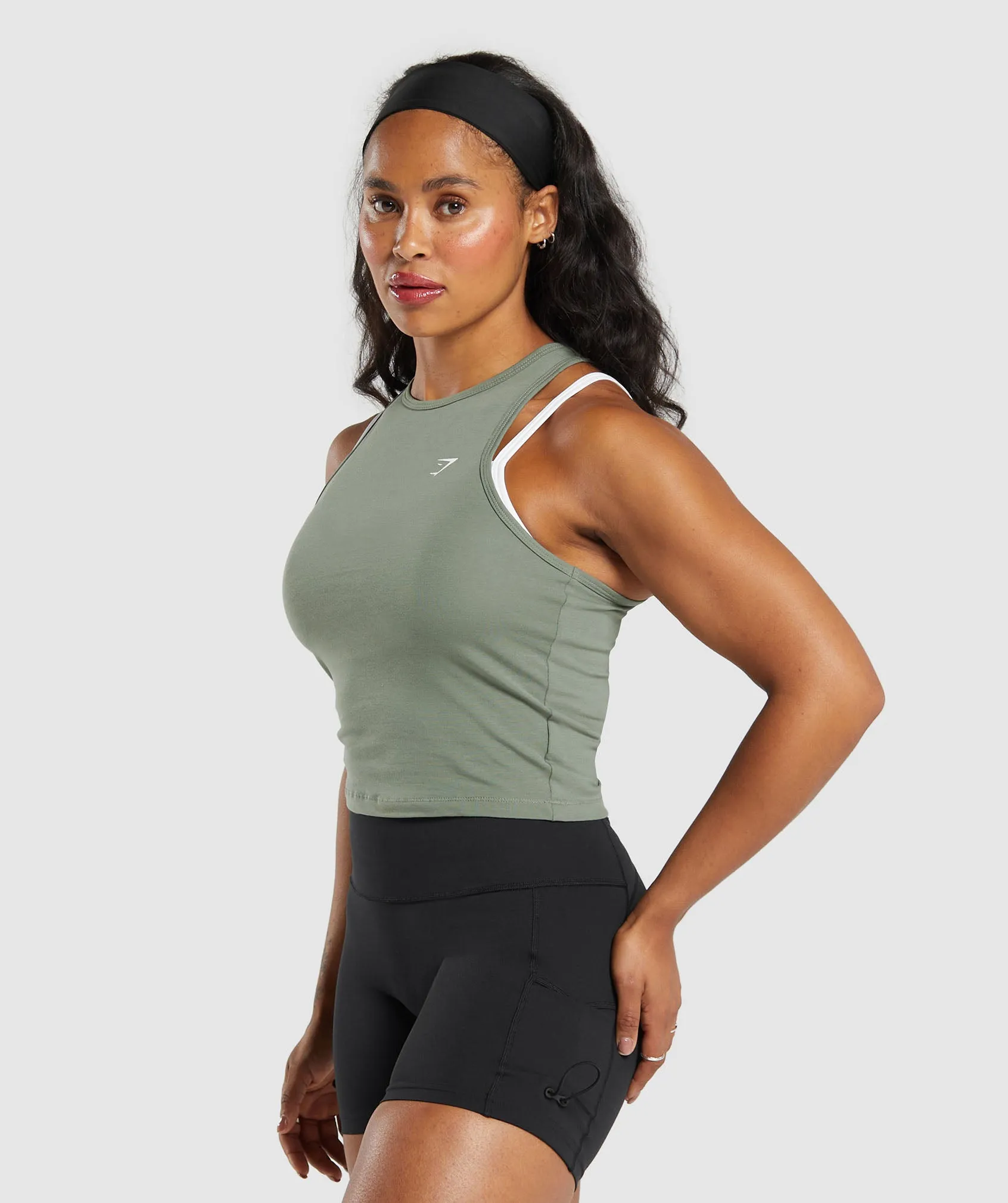 Gymshark Essential Cotton Midi Tank - Unit Green