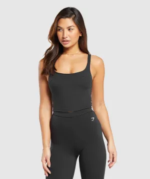 Gymshark Scoop Back Crop Tank- Black