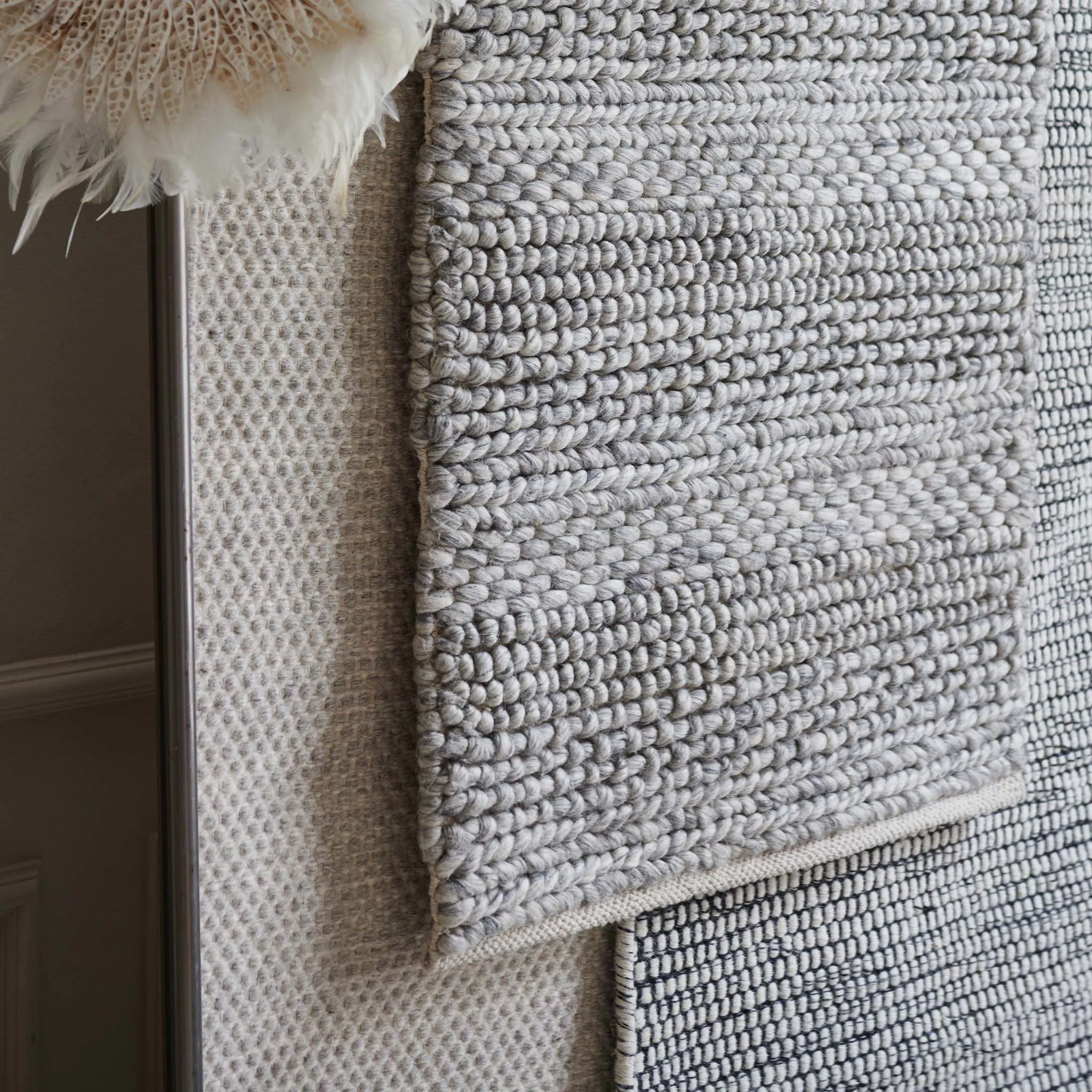 Kagu wool rug [Grey melange]