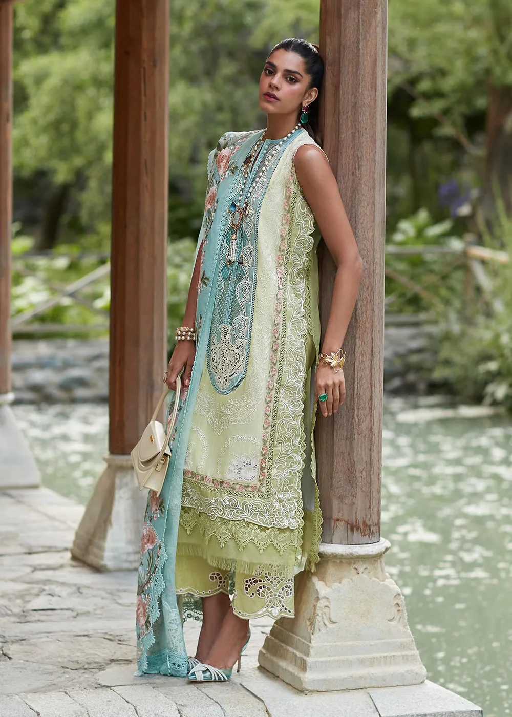 Lime Lawn Suit - Saira Shakira X Crimson Luxury Lawn '23 - Mountain Love - D6A