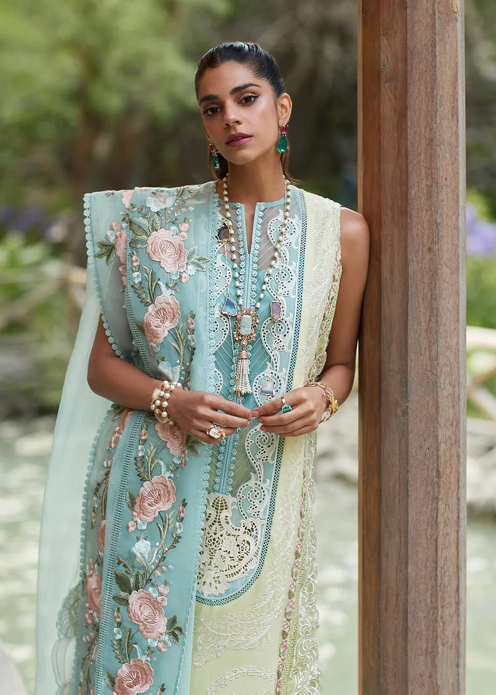 Lime Lawn Suit - Saira Shakira X Crimson Luxury Lawn '23 - Mountain Love - D6A