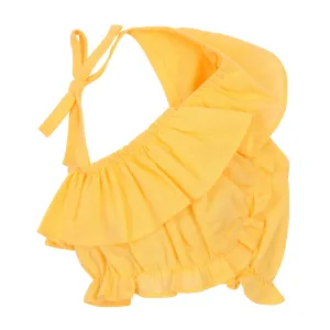 Lux Ruffle One Shoulder Top - Yellow