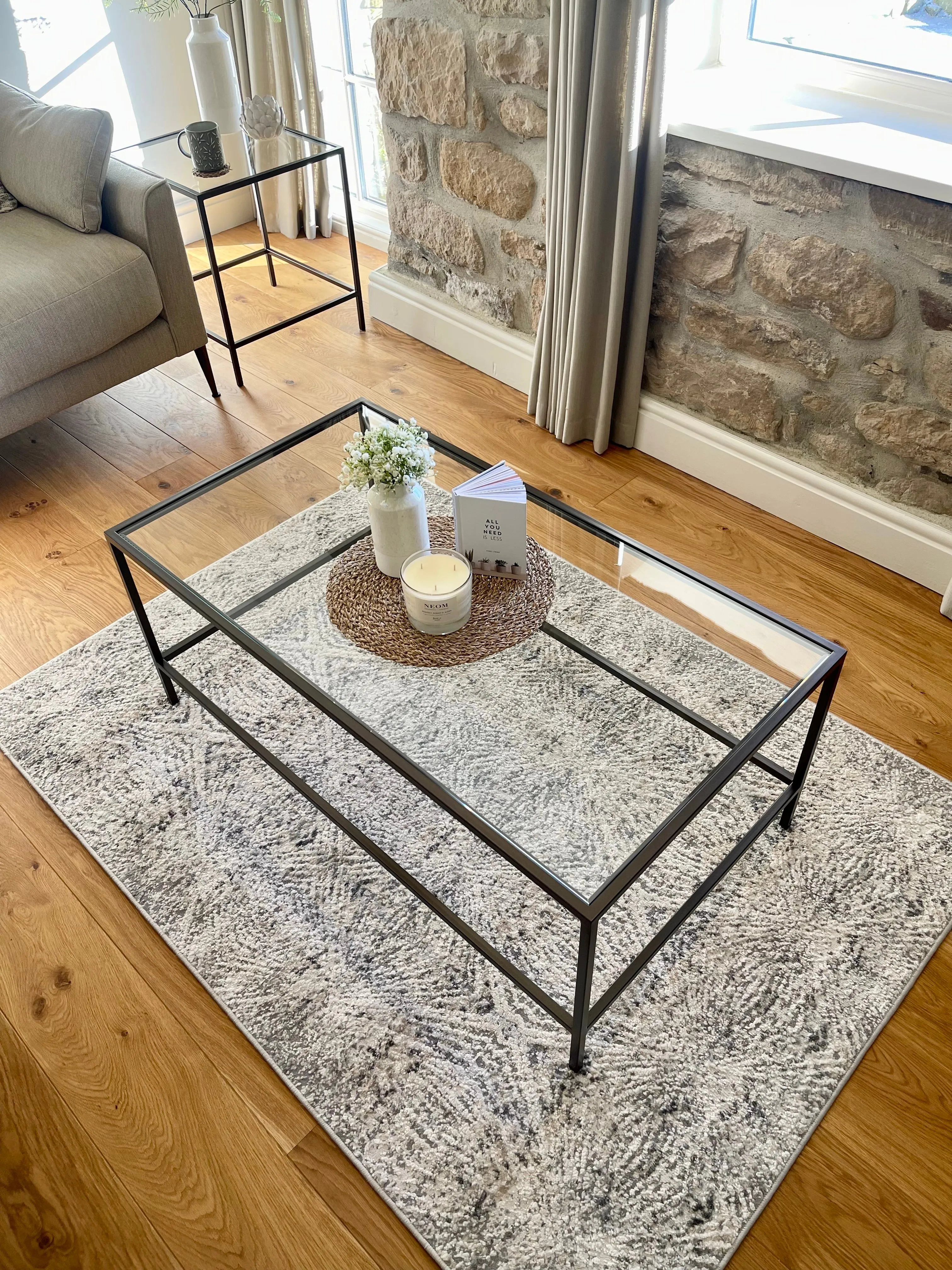 Madison Glass Metal Coffee Table - Dark Bronze