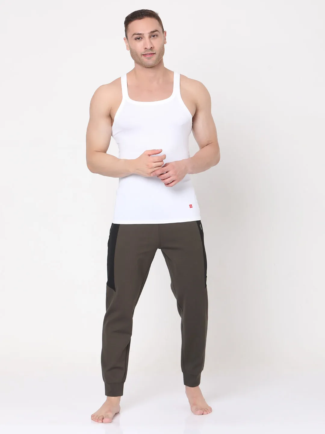 Men Premium White Vest- Underjeans By Spykar