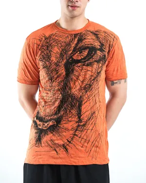 Mens Lions Eye T-Shirt in Orange