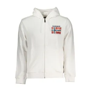 Napapijri Chic White Hooded Cotton Sweatshirt