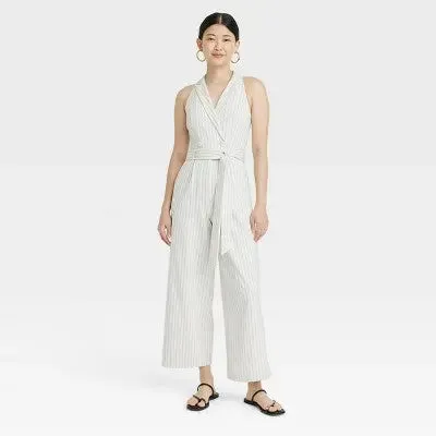 New - A New Day Women's Wide Leg Sleeveless Jumpsuit Full Length Overt Occasion