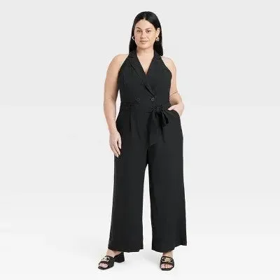 New - A New Day Women's Wide Leg Sleeveless Jumpsuit Full Length Overt Occasion