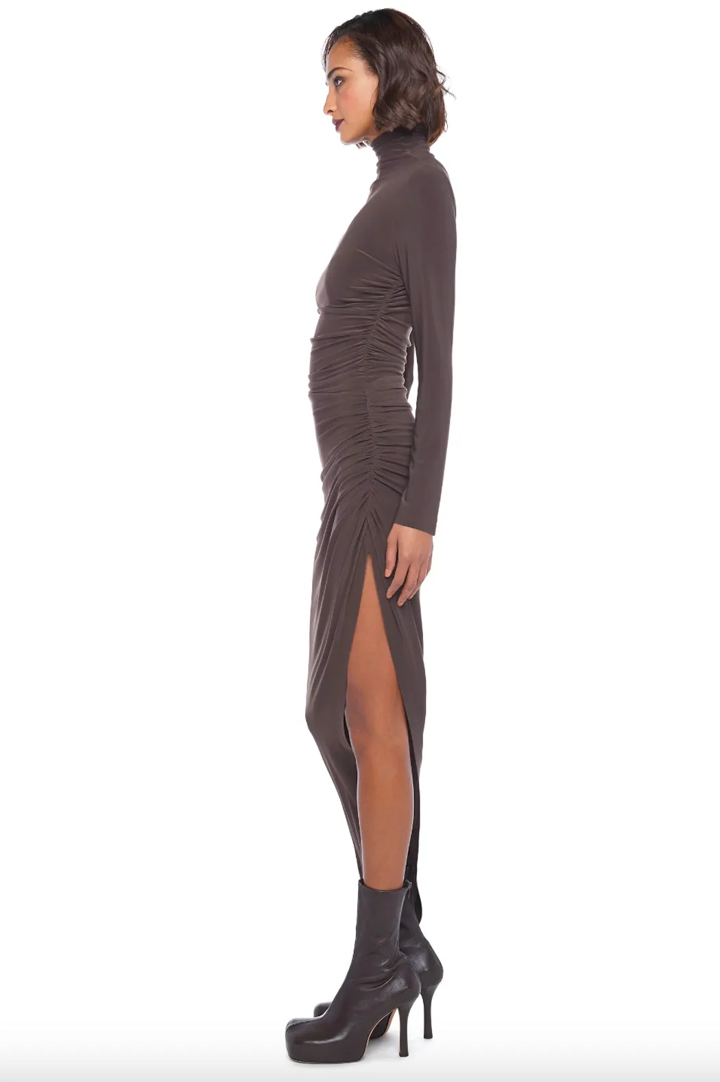 Norma Kamali - Long Sleeve Turtleneck Side Drape