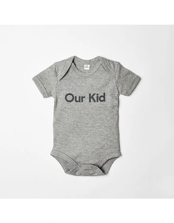 Our Kid Slogan Vest in Heather Grey - Short Sleeve