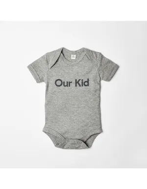 Our Kid Slogan Vest in Heather Grey - Short Sleeve