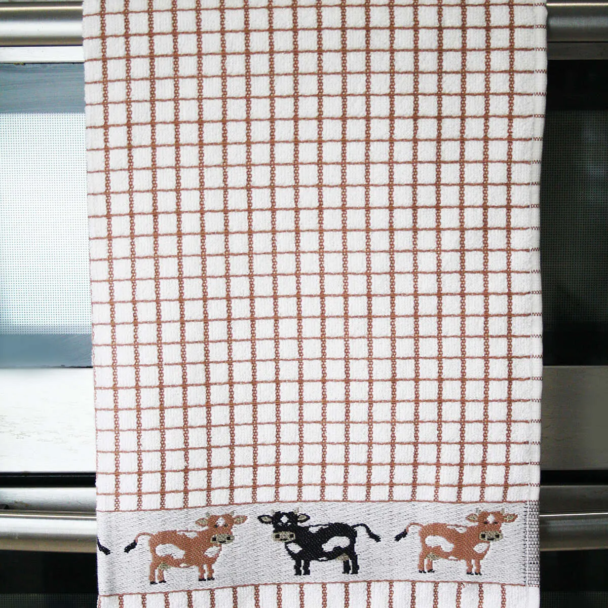 Poli-Dri Brown Cow Cotton Jacquard Tea Towel