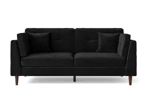 Ragusa 3 Seater Sofa Black Velvet