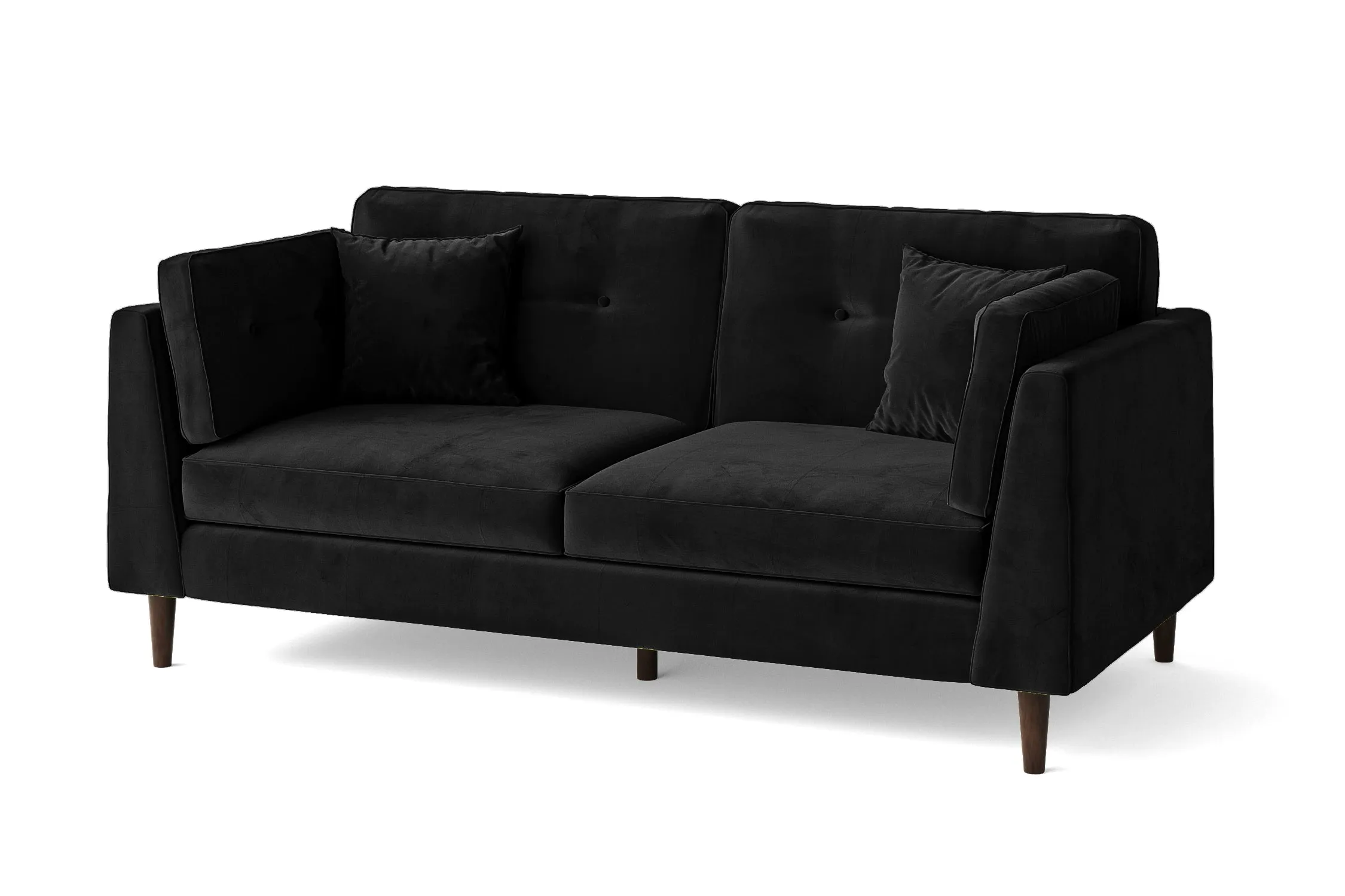 Ragusa 3 Seater Sofa Black Velvet